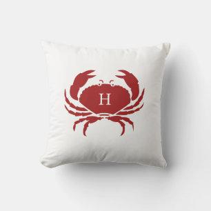 NAUTIQUE CRAB Rouge Blanc côtier Coussin extérieur