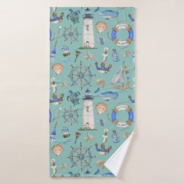 Nautique Mer de mer nautique thème Serviettes de b (Serviette de bain)