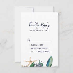 Nautique moderne Carte Greenery Simple RSVP