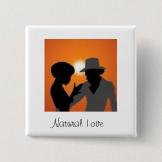 Nautral Love 2 Inch Square Button