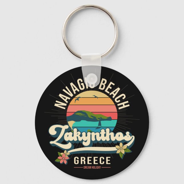 Navagio Beach, Zakynthos, Greece Keychain (Front)