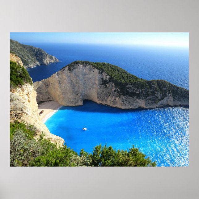 Navagio Beach, Zakynthos, Greece Poster (Front)