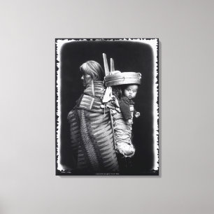 Navaho woman carrying a papoose on her back canvas print