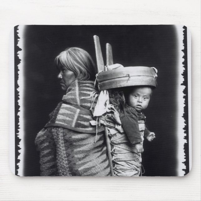 Navaho woman carrying a papoose on her back mouse pad (Front)
