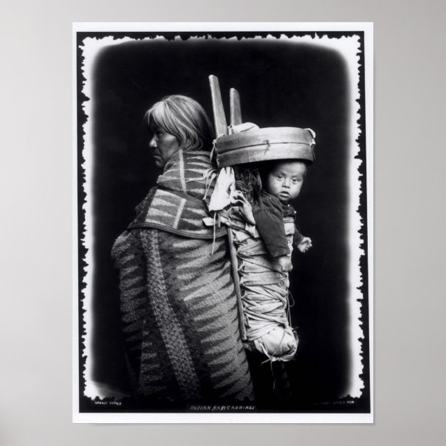 Navaho woman carrying a papoose on her back poster (Front)