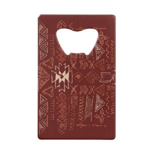 Navajo Aztec: Ethnic Doodle Pattern. Credit Card Bottle Opener