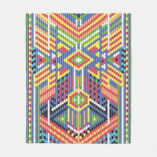 Navajo Bead Pattern Fleece Blanket
