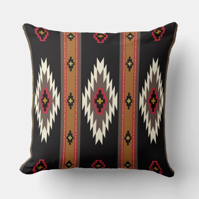 Navajo Blanket Design 7 Throw Pillow (Front)