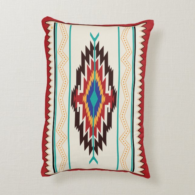 Navajo Blanket Design Accent Pillow (Back(Vertical))