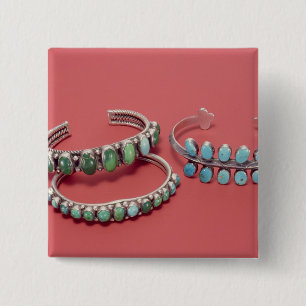 Navajo bracelets 2 inch square button