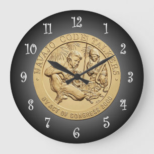 Navajo Code Talkers Bronze Medal ~  Large Clock