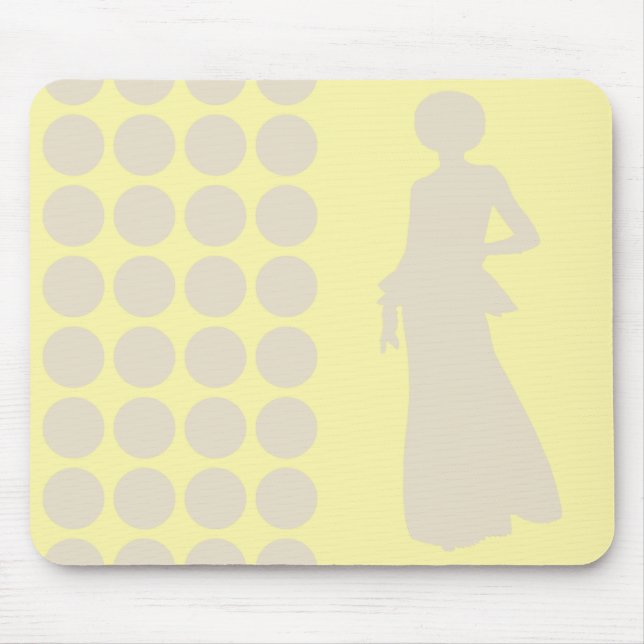 Navajo Cream Neutral Dots Fashion Silhouette Mouse Pad (Front)