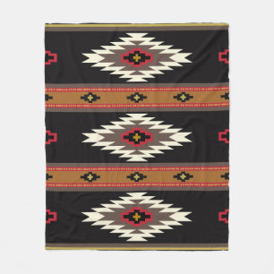 Navajo Design 7 Bandana Fleece Blanket