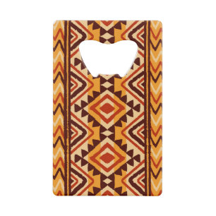 Navajo Ethnic Ornament: Vintage Seamless Credit Card Bottle Opener
