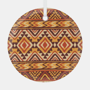 Navajo Ethnic Ornament: Vintage Seamless Glass Ornament