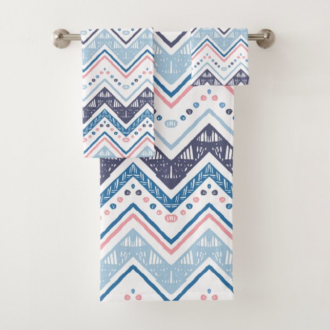 Navajo Ethnic Tribal Pattern Bath Towel Set (Insitu)