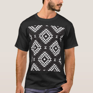 Navajo Geometric: Black White Tribal. T-Shirt