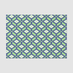 Navajo Ikat Pattern - Green, Indigo Blue and White Tissue Paper