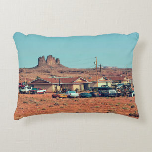 Navajo Native American life on a reservation in Ar Accent Pillow