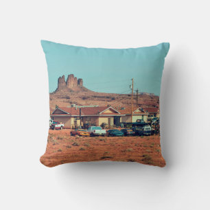 Navajo Native American life on a reservation in Ar Throw Pillow