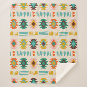 Navajo Native American Pattern Sherpa Blanket