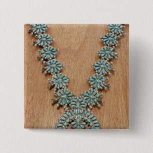 Navajo necklace 2 inch square button
