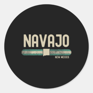 Navajo Nm New Mexico Travel &amp; 80s Style  Classic Round Sticker