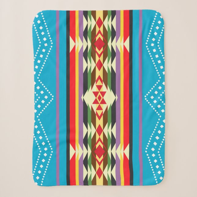 Navajo Pattern-4 Sherpa Blanket (Front)