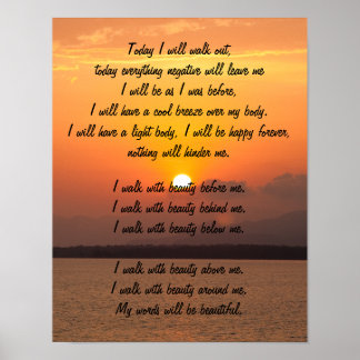 Navajo Prayer Walk in Beauty Poster