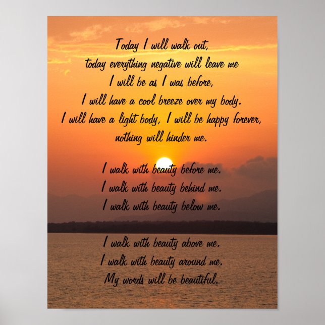 Navajo Prayer Walk in Beauty Poster (Front)