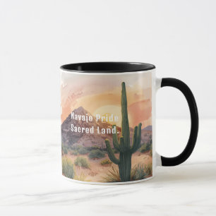 Navajo Pride Sacred Land Typography Mug