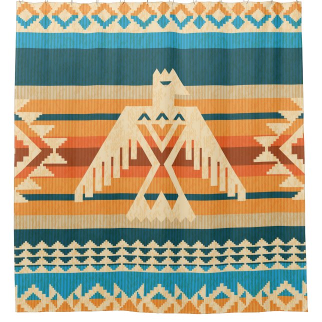 Navajo style abstract seamless pattern with eagle  (Front)