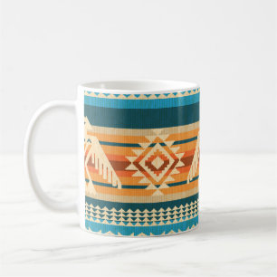 Navajo style abstract seamless pattern with eagle coffee mug