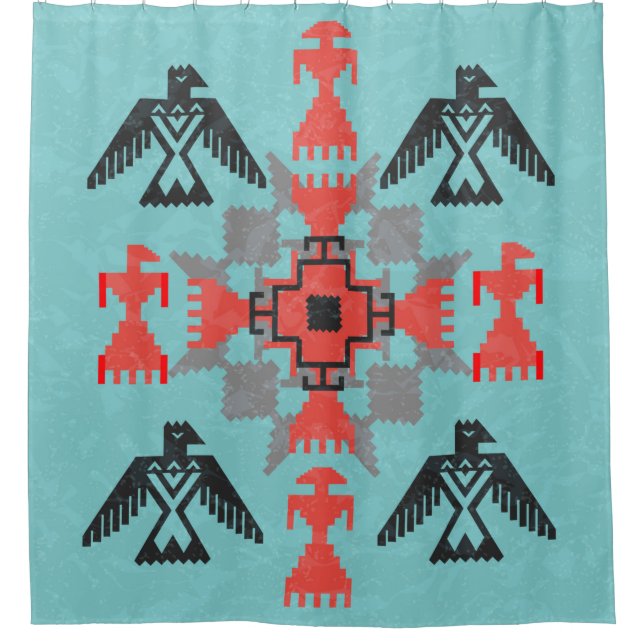 Navajo style ethnic ornament with birds and abstra (Front)