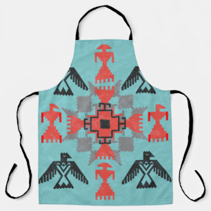 Navajo style ethnic ornament with birds and abstra apron