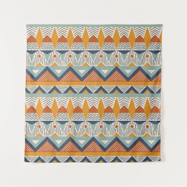 Navajo Style Seamless Pattern Design Tapestry (Front)