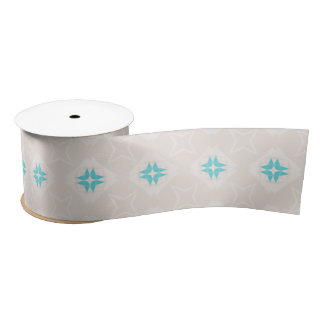 Navajo Style Star Aqua Tan Satin Ribbon