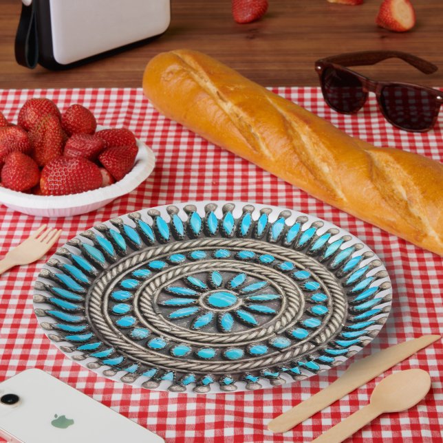 Navajo Turquoise Paper Plate (Picnic)