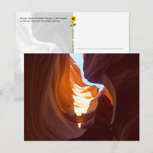 Navajo Upper Antelope Canyon (1) - postcard (Front/Back)