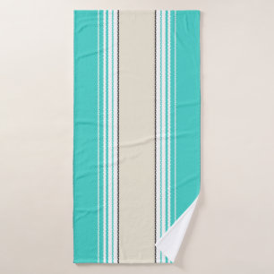 Navajo White, Turquoise Orange Mexican Blanket Ser Bath Towel