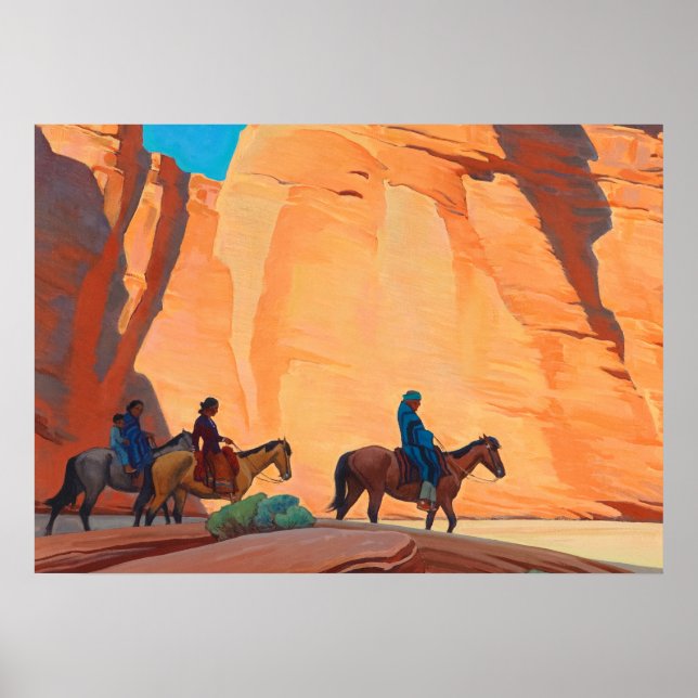 Navajos in a Canyon, 1945 by Maynard Dixon Poster (Front)
