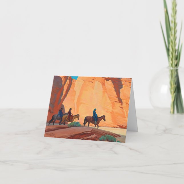 Navajos in a Canyon by Maynard Dixon Thank You Card (Front)