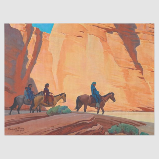 Navajos in a Canyon by Maynard Dixon Tissue Paper (Front)