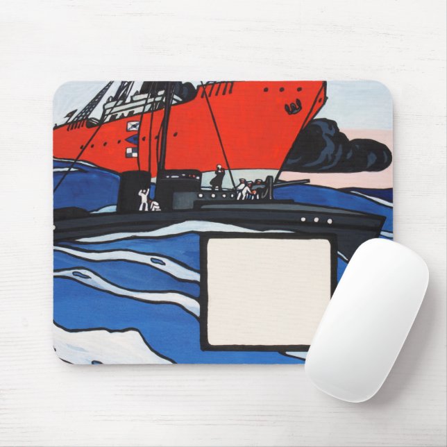 Naval Action painting by Henry Lyman Sayen Mouse Pad (With Mouse)