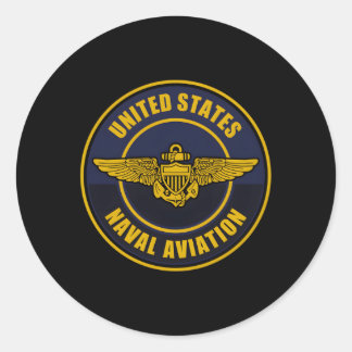 Naval Aviation Wings Patch Classic Round Sticker