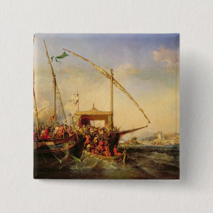 Naval Battle of Imbre in 1346, 1842 2 Inch Square Button