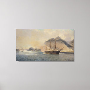 Naval Battle of the Strait of Shimonoseki Canvas Print