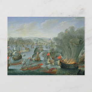 Naval Battle with the Spanish Fleet Postcard
