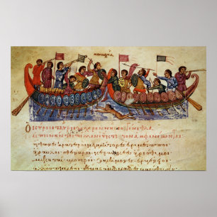 Naval Combat between two Ships Poster