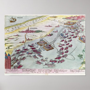 Naval Combat off the Coast of The Hague Poster